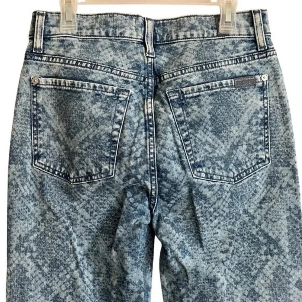 7 For All Mankind Ginger Reed Laser Snake Indigo Wide Leg Jeans 26 AU6400362L